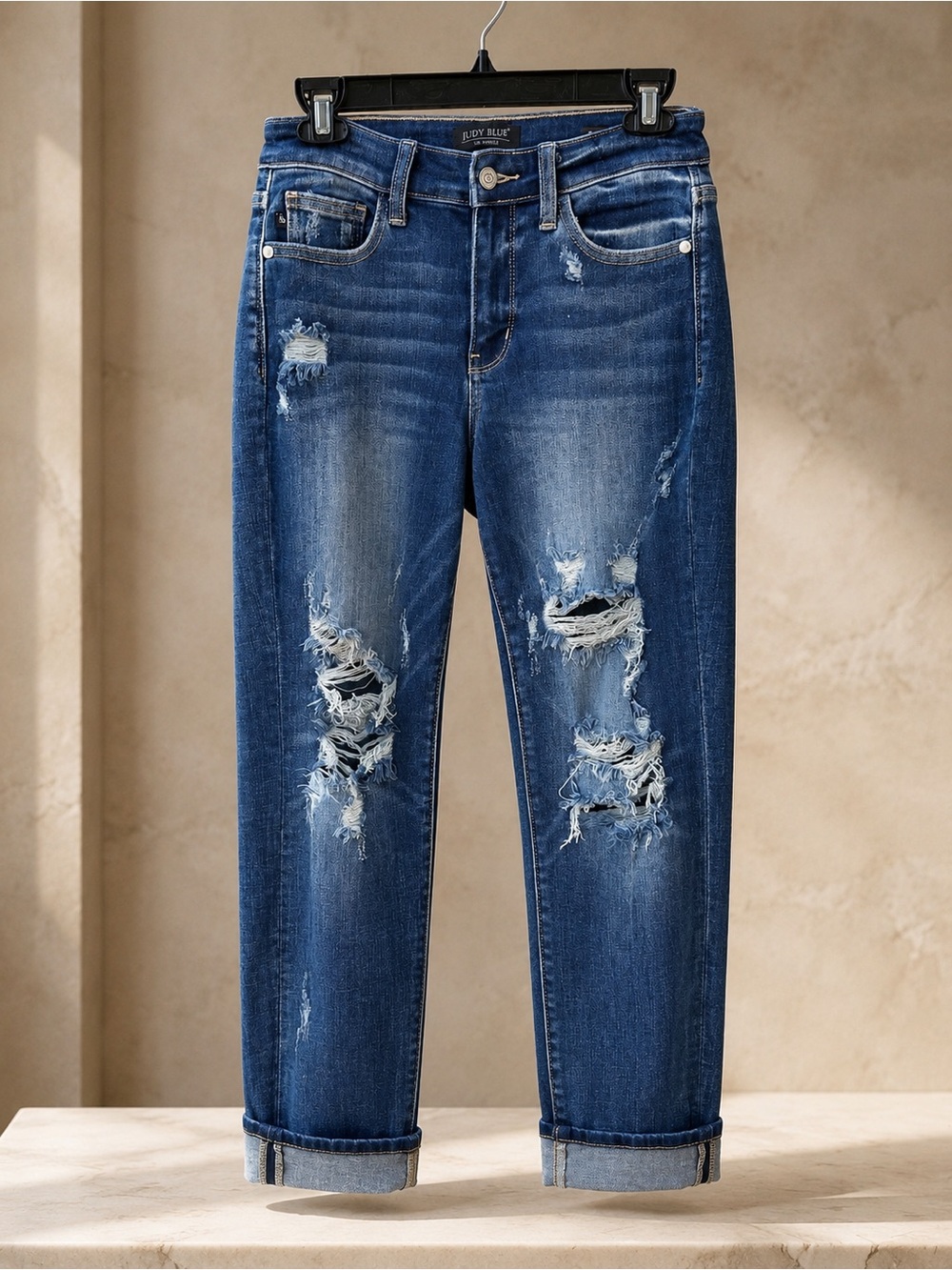 Judy Blue Boyfriend Fit Distressed Jeans Size 3/26 NWT Condition